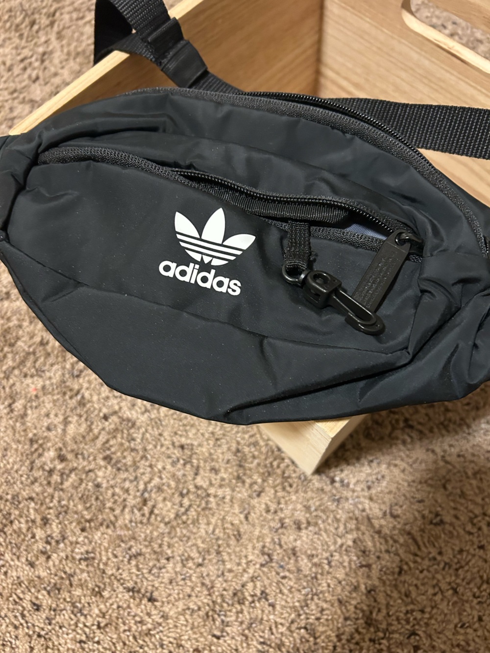 adidas Black Fanny bag Waist Pack with White Logo